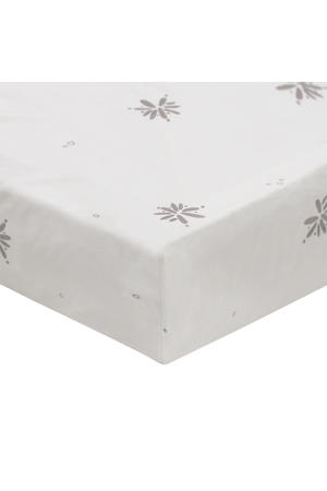 wieg hoeslaken Little Charm ecru/grijs