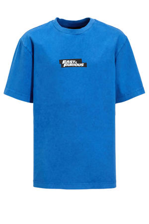T-shirt Fast & Furious license Carter relaxed fit blauw