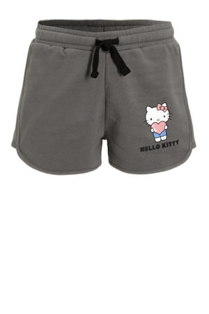 sweatshort Hello Kitty license Joy relaxed fit grijs