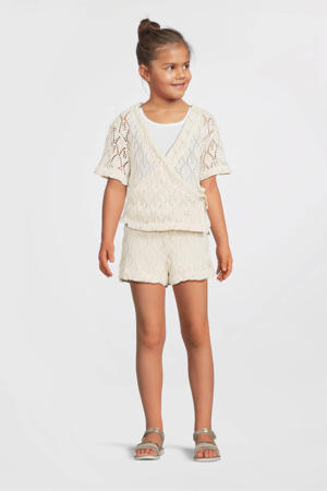 crochet wrap top crème