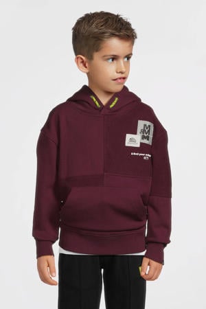 hoodie met patches bordeaux
