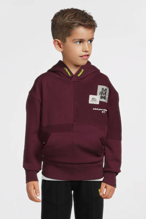 hoodie met patches bordeaux