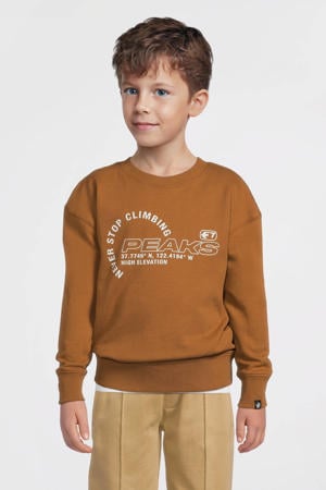 sweater met printopdruk bruin