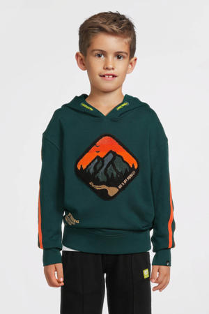 hoodie met patch donkergroen