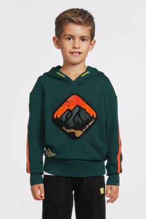 hoodie met patch donkergroen