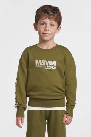 sweater met printopdruk khaki