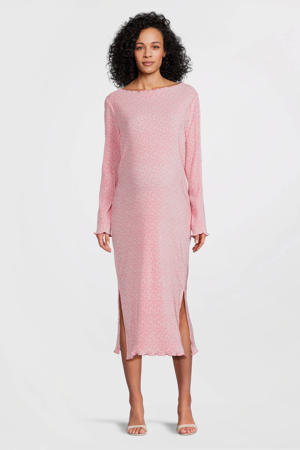 zwangerschaps midi jurk roze