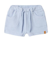 thumbnail: Lichtblauwe jongens LIL' ATELIER BABY casual short van katoen met elastische tailleband met koord en effen