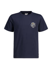 thumbnail: Donkerblauwe jongens America Today T-shirt van katoen met backprint, korte mouwen, ronde hals en borduursels