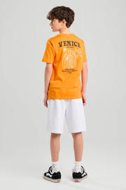 thumbnail: Oranje jongens America Today T-shirt van katoen met backprint, korte mouwen en ronde hals