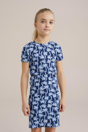 T-shirtjurk donkerblauw/wit