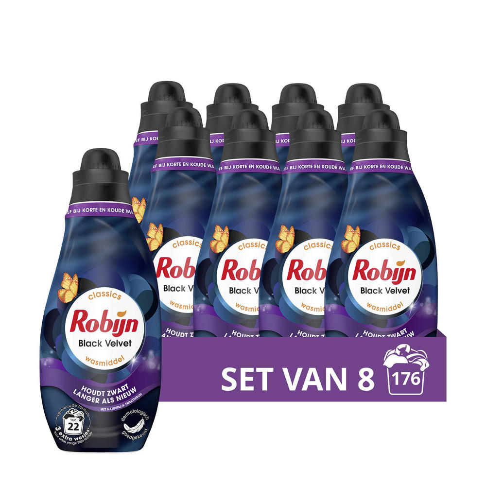 Robijn Klein & Krachtig Classics Black Velvet Vloeibaar Wasmiddel - 8 x - 22 wasbeurten