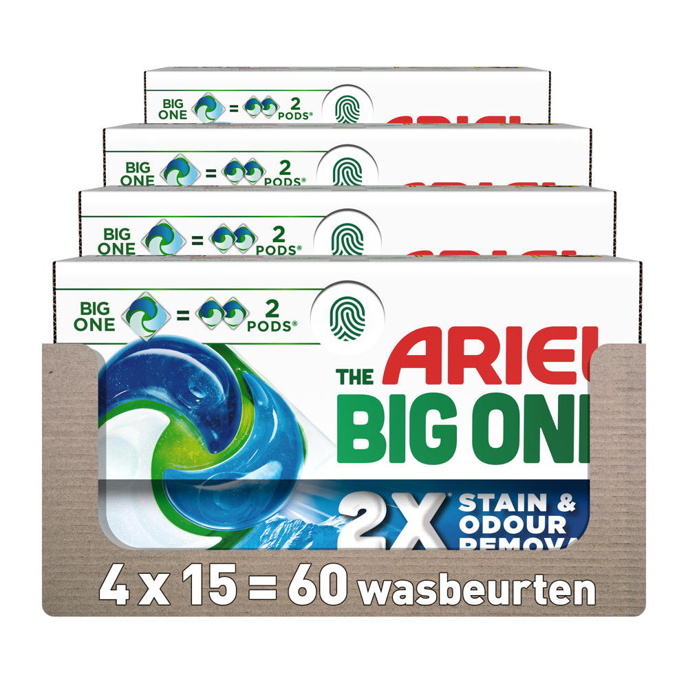 Ariel 3 in 1 Pods Alpine - The Big One 4 x 15Ct -  wasbeurten