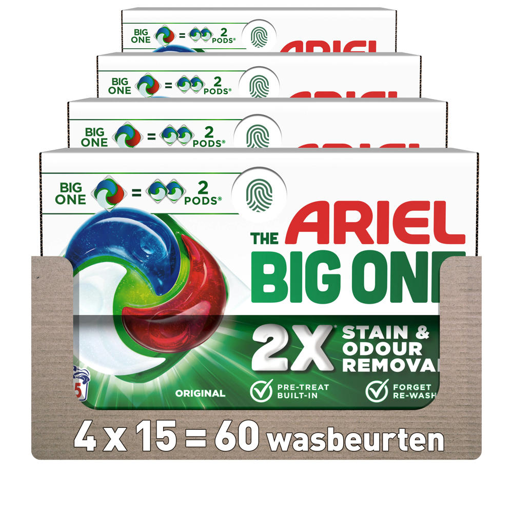 Ariel 3 in 1 Pods Original - The Big One 4 x 15Ct -  wasbeurten