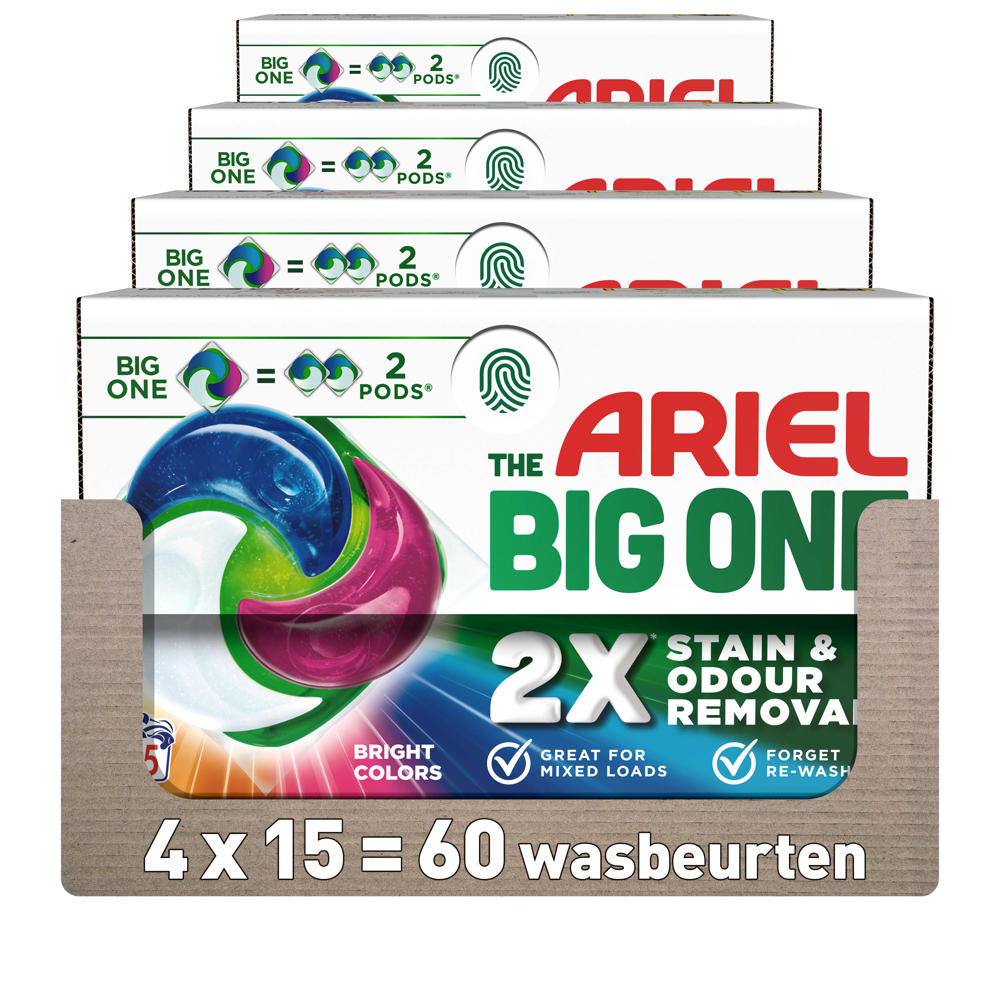 Ariel 3 in 1 Pods Color - The Big One 4 x 15Ct -  wasbeurten
