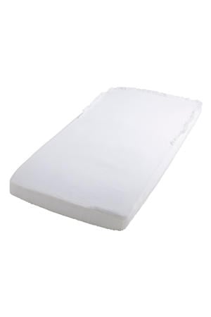 katoenen baby hoeslaken ledikant 60 x 120 cm wit