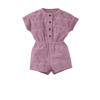 Z8 newborn playsuit Elda met bloemen textuur lavendel