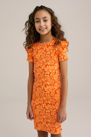 bodycon jurk oranje/geel