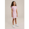 WE Fashion bodycon jurk roze/wit