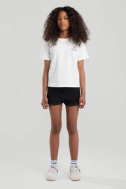 thumbnail: Wit, blauw en roze meisjes America Today T-shirt van katoen met backprint, korte mouwen en ronde hals