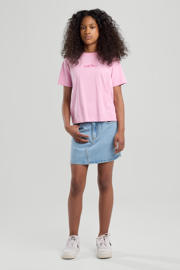 thumbnail: Roze meisjes America Today T-shirt van katoen met backprint, korte mouwen en ronde hals