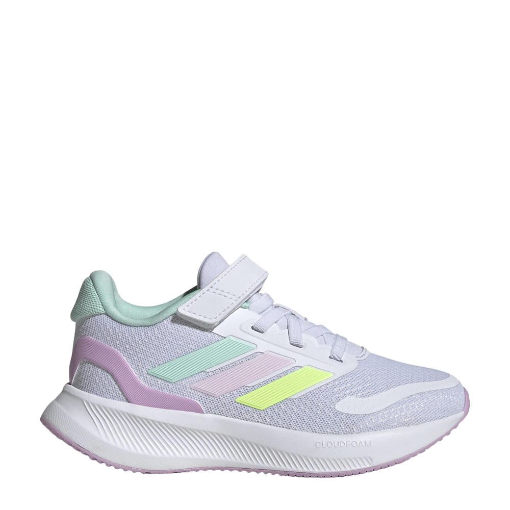 Wit, roze en mintgroene jongens en meisjes adidas Sportswear Runfalcon 5 sneakers van leer/voering: mesh/voetbed: eva met elastische veter- met klittenbandsluiting