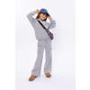 No Way Monday wide leg cargo broek grijs melange