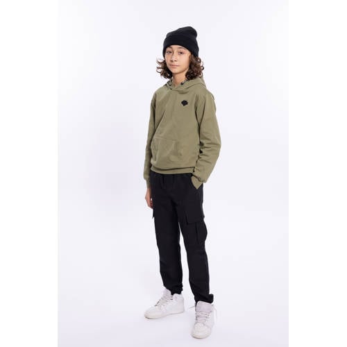 No Way Monday hoodie met backprint groen Sweater Backprint - maat 104 afbeelding