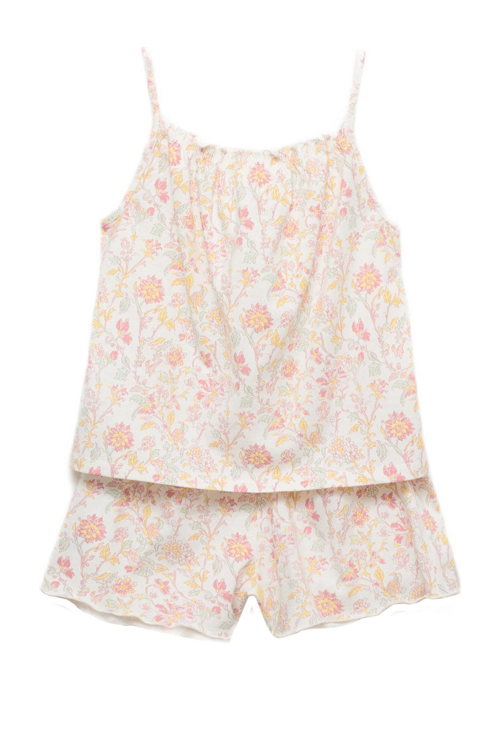 Mango Kids shortama ecru/roze/geel
