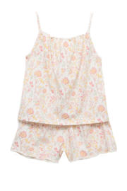 thumbnail: Mango Kids shortama ecru/roze/geel