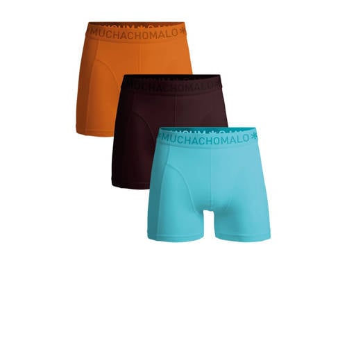 Muchachomalo boxershort - set van 3 oranje / bruin / blauw Jongens Stretchkatoen - maat 176 afbeelding