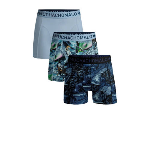 Muchachomalo boxershort - set van 3 blauw Jongens Stretchkatoen All over print - maat 158/164 afbeelding