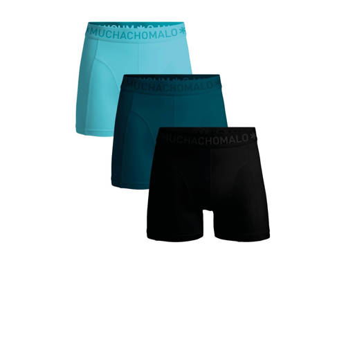 Muchachomalo boxershort - set van 3 blauw/groen/ zwart Jongens Stretchkatoen - maat 158/164 afbeelding