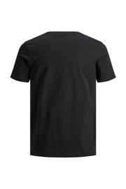 thumbnail: Zwarte jongens JACK & JONES JUNIOR T-shirt van katoen met effen, korte mouwen en ronde hals