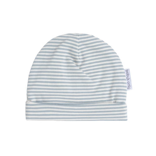 Baby's Only baby muts Stripe lichtblauw/off white Jongens/Meisjes Stretchkatoen - maat 3-6 mnd afbeelding