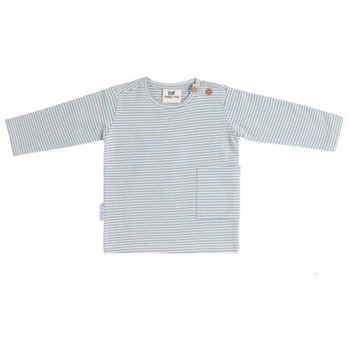 Baby's Only longsleeve Stripe lichtblauw/off white Jongens/Meisjes Katoen Ronde hals