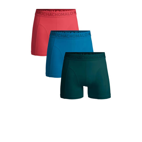 Muchachomalo boxershort - set van 3 blauw / roze / groen Zwart Jongens Stretchkatoen - maat 176 afbeelding