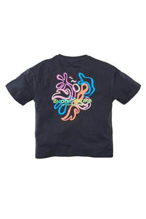 T-shirt Emanuel met backprint antraciet