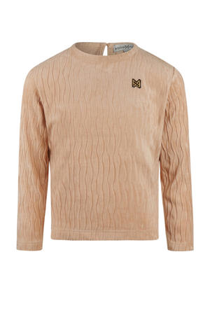 fluwelen longsleeve beige