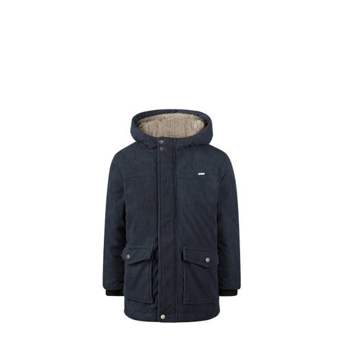 Koko Noko corduroy parka donkerblauw Jas Effen - maat 98 afbeelding