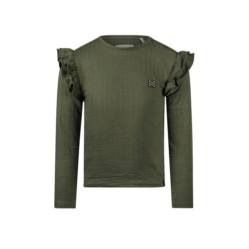 Koko Noko longsleeve groen Meisjes Katoen Ronde hals Effen - maat 128 afbeelding