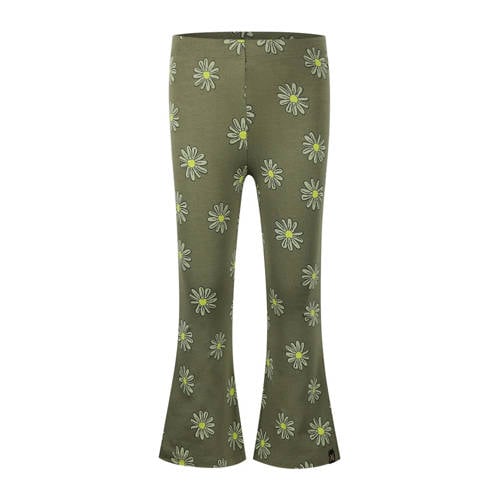 Koko Noko flared broek groen Meisjes Stretchkatoen Bloemen - maat 104 afbeelding