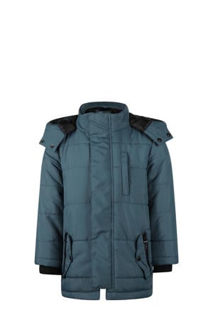 gewatteerde jas blauw