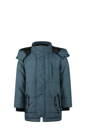 gewatteerde jas blauw