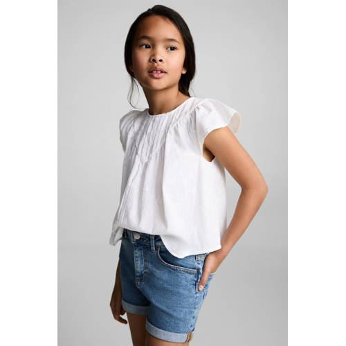 Mango Kids denim short medium blue denim Korte broek Blauw Meisjes Stretchdenim - maat 152 afbeelding