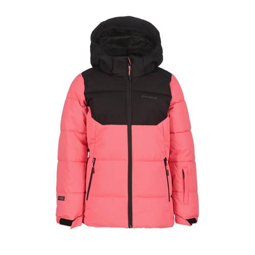 Icepeak ski-jas Loris roze/zwart Skijack Meisjes Polyester Capuchon Effen