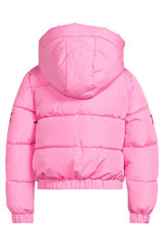 thumbnail: Roze meisjes Orange Stars gewatterde jas Noey met printopdruk, lange mouwen en ritssluiting