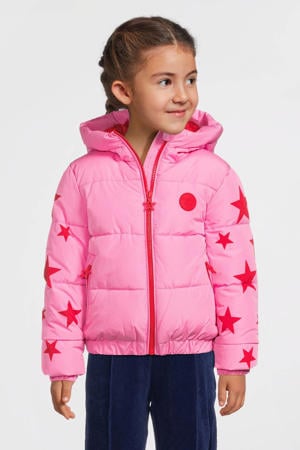 gewatterde jas met printopdruk Noey roze