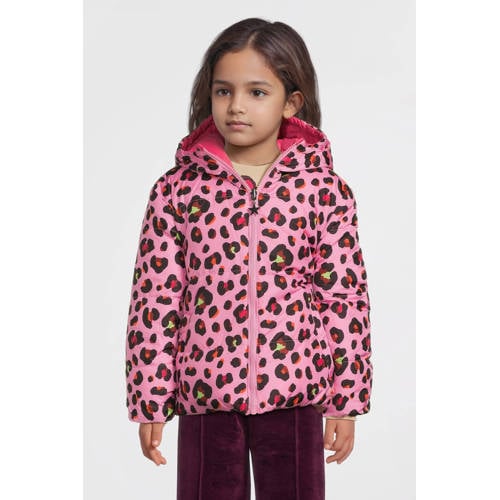 Orange Stars reversible colourblock jas Isa bloemenprint Roze Meisjes Polyester Capuchon