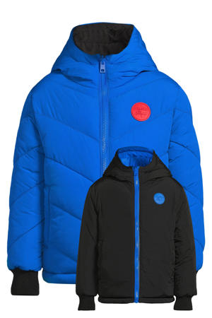 gewatteerde reversible jas Otis blauw/zwart